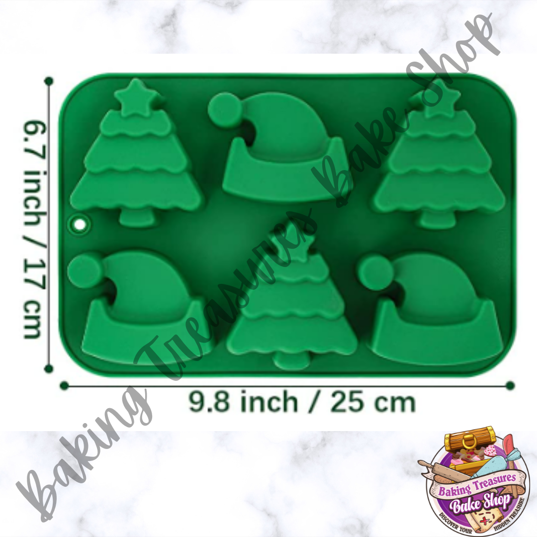 Santa Hat & Trees Silicone Mold Baking Treasures Bake Shop