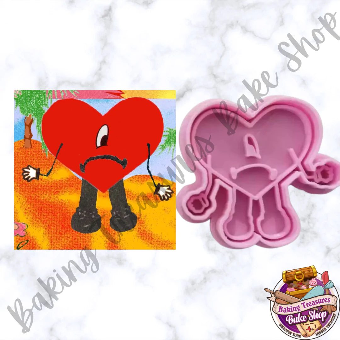 Bad Bunny Heart - Cookie Cutter Stamp 2-Pc. Set –