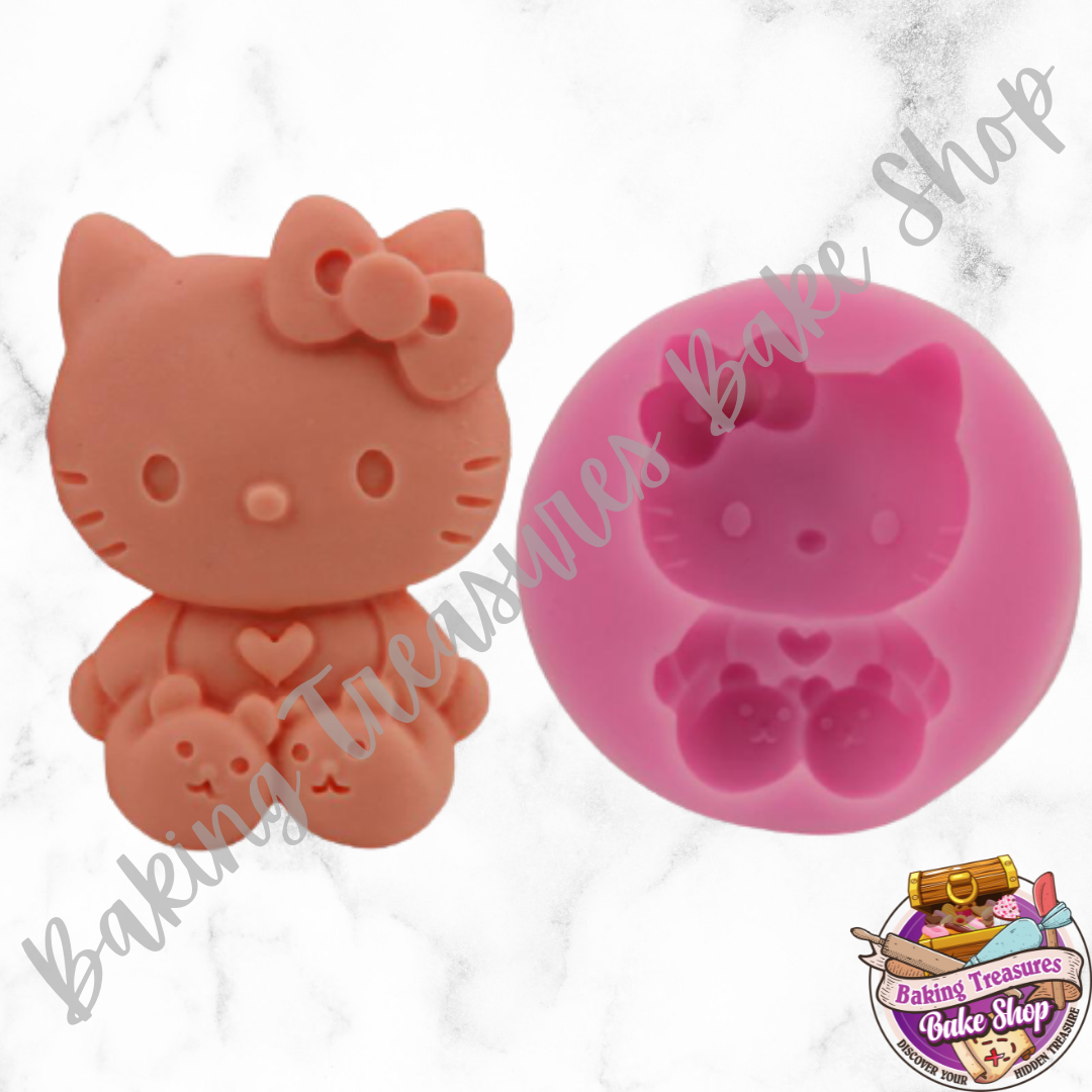 2 Hello Kitty Chocolate Silicone Molds, 2 bear & 2 flamingo molds Crafts  Baking