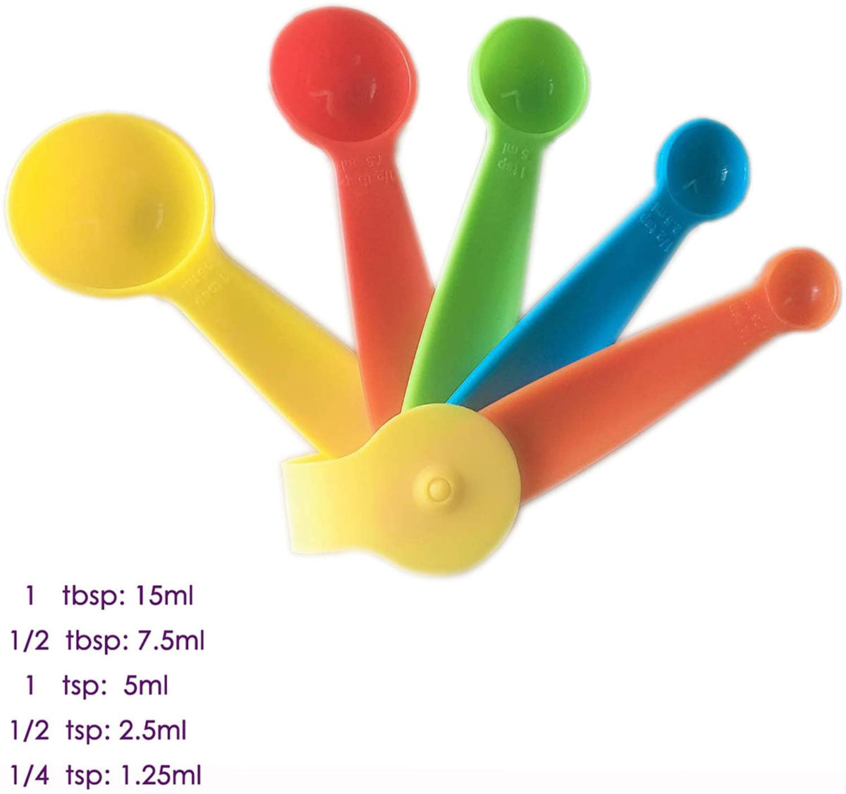 Measuring Spoon set yellow ceramic full set with silicone ring
