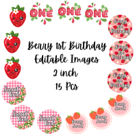 Berry 1st Birthday 2 inch Edible Images