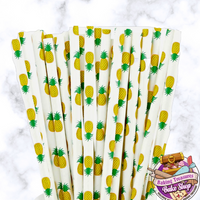 Pineapple Printed Straws