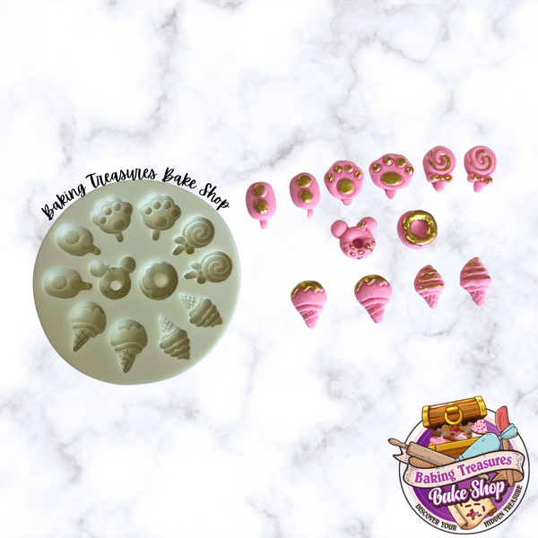 Ice Cream & Mouse Themed Silicone Mold