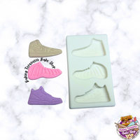 Sport Shoes Silicone Mold, 3 cavities, 3 different designs.