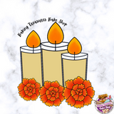 Cookie Cutter Candles with Marigolds Flowers