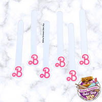 Letter B   Acrylic Popsicle Sticks- White & Hot Pink