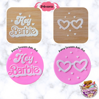 Hey Barbie & Barbie Sunglasses 2 pc Set Acrylic Debosser