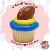 3D Football Cupcake Rings 12 Pcs