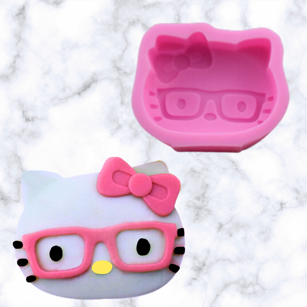 HK Kitty with Glasses Silicone Mold