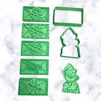 Christmas Grump Mail  Cookie Cutter 8 pcs  Cookies Set Cutter And Stamp