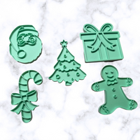Christmas 10 pc set cookie cutter and Stamp