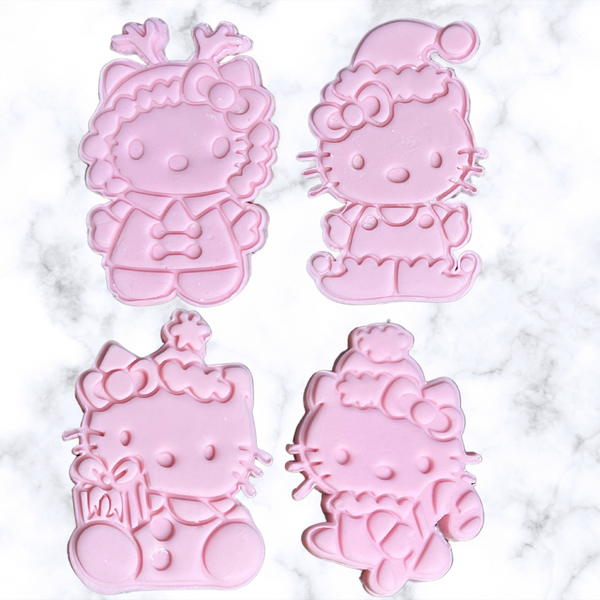 HK Hello Christmas Kitty  Cutter +Stamp  4 Inches each