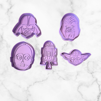 Space Wars Set of 5 Min Cookie Cutter and Stamp