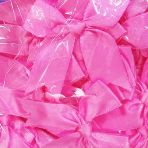 12 Ct Bubble Gum Pink Bow Satin Ribbon