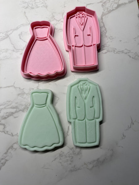BRIDE AND GROOM Cookie Cutter and Embosser