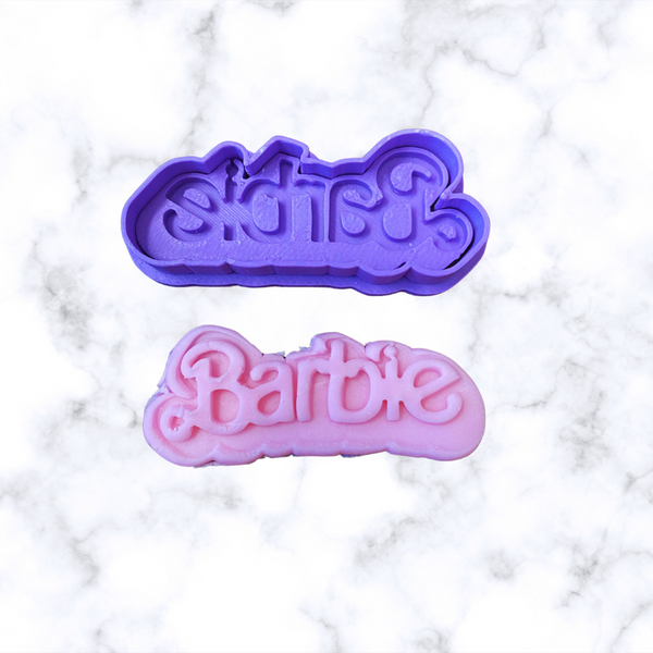 Doll Barbie Name Cookie Cutter and fondant Cutter Debosser