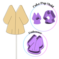 Graduation Gown cookie cutter and cake pop embosser 2IN  ONE