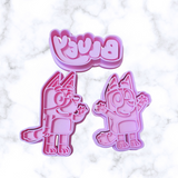 Heeler Dog Family 3 pcs set cookie cutter and stamp 2 different sizes  sets