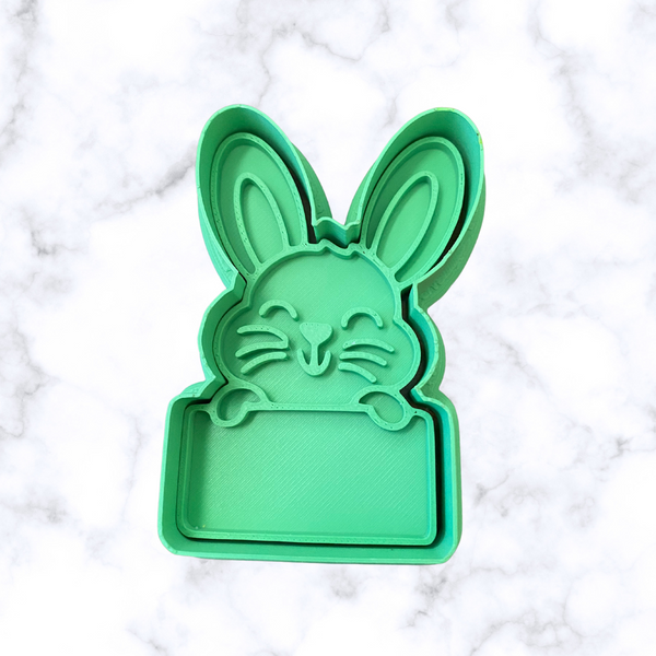 Easter Bunny Head  Plaque Cookie Cutter and Stamp