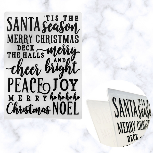 Plastic Folder Embosser, Christmas Santa peace joy