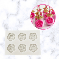 6 ct Cavity  Rose  Silicone Mold 1 Inch