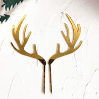 Gold Antler Acrylic Cake Toppers