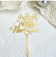 Happy New Year  acrylic cake toppers  2024 Gold