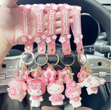 Cute Cat HK  Keychains w/ Strap