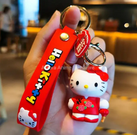 Hk kitty Key Chains Car Keyring Mobile Phone Bag Hanging Jewelry Kids Toys Gifts