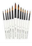 12 pc  Artist Brush for Acrylic Oil Watercolor Gouache Artist Synthetic Nylon