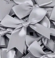 12 Ct  Gray Bow Satin Ribbon