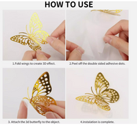 3D Butterfly Wall Decor 12 Pcs 3 Styles 3 Sizes, Butterfly Decorationscake topper