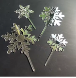 Acrylic  Snowflake Cupcake Toppers