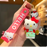 Hk kitty Key Chains Car Keyring Mobile Phone Bag Hanging Jewelry Kids Toys Gifts