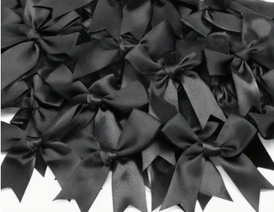 12 Ct  Black Bow Satin Ribbon