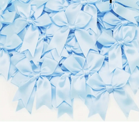 12 Ct Light Blue Bow Satin Ribbon