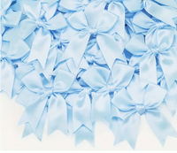 12 Ct Light Blue Bow Satin Ribbon