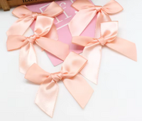 12 Ct  Peach Bows Satin Ribbon