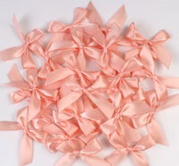 12 Ct  Peach Bows Satin Ribbon