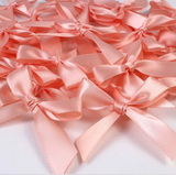 12 Ct  Peach Bows Satin Ribbon