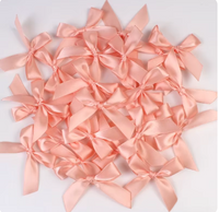 12 Ct  Peach Bows Satin Ribbon