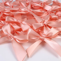 12 Ct  Peach Bows Satin Ribbon