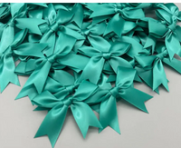 12 Ct  Peacock Blue Bows Satin Ribbon