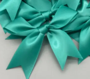 12 Ct  Peacock Blue Bows Satin Ribbon