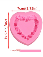 ROSE AND FLORAL HEART FRAME MOLD