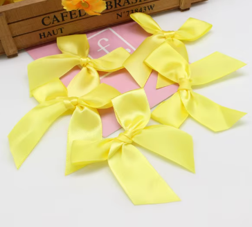 12 Ct  Yellow  Bow Satin Ribbon