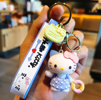 Cute Cat and Friends  Keychain Pendant Holder