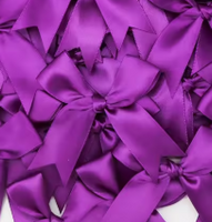 12 Ct Deep Purple Bows Satin Ribbon