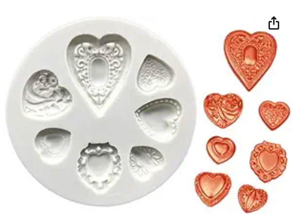 Valentine's Heart 7 Cavity Silicone Mold