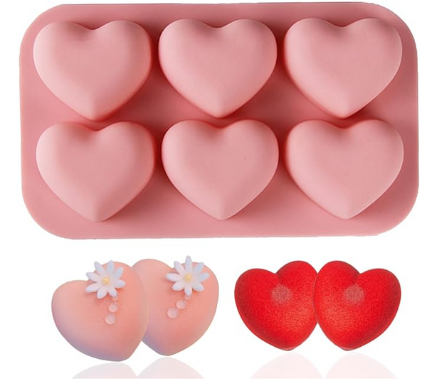 Valentine's Day Heart Shaped Silicone Mold 6 Holes